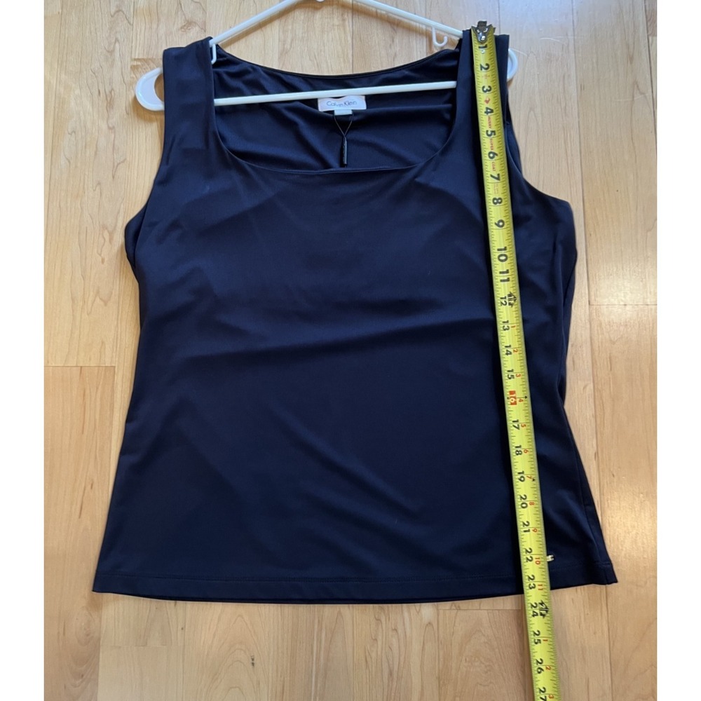 Calvin Klein Wom sleeveless top black square neck bust is lined NWT - Picture 4 of 8